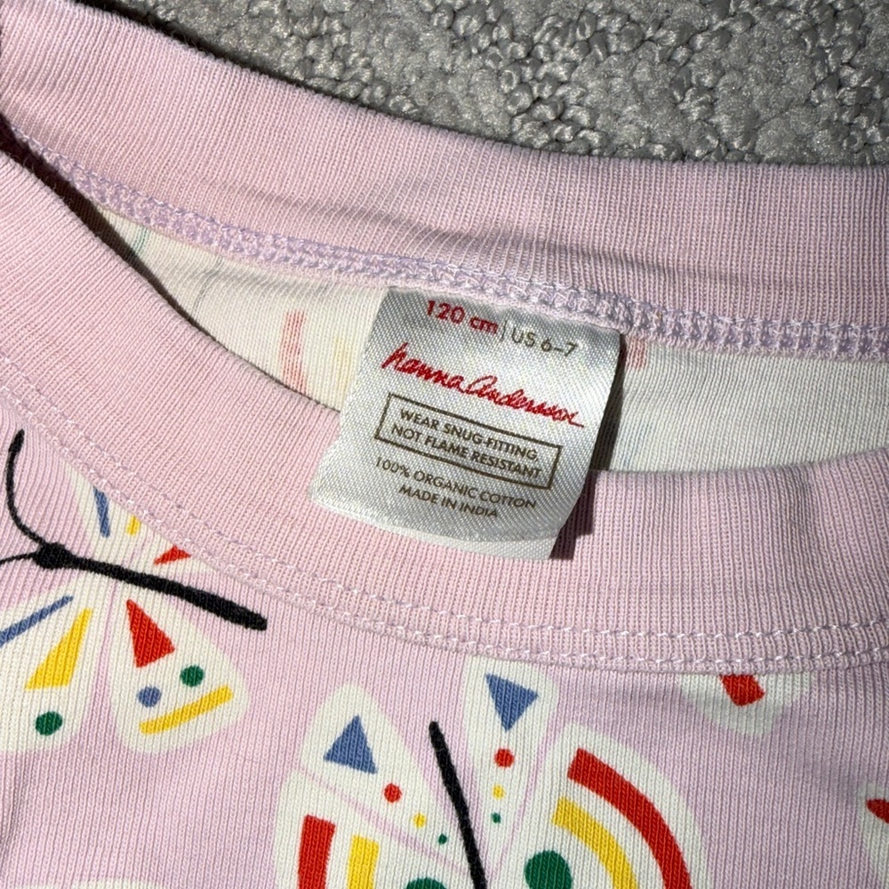 Hanna Andersson Pink Rainbow & Butterfly Pajama Set - Picture 4 of 6